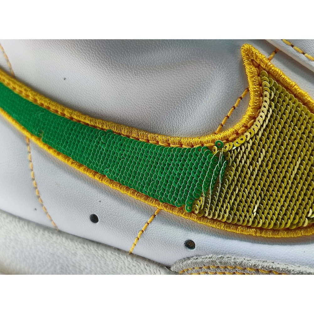 Nike Blazer Mid 77 Rayguns White Gold Sequin Swoosh Mens Size 11.5 - Picture 4 of 12